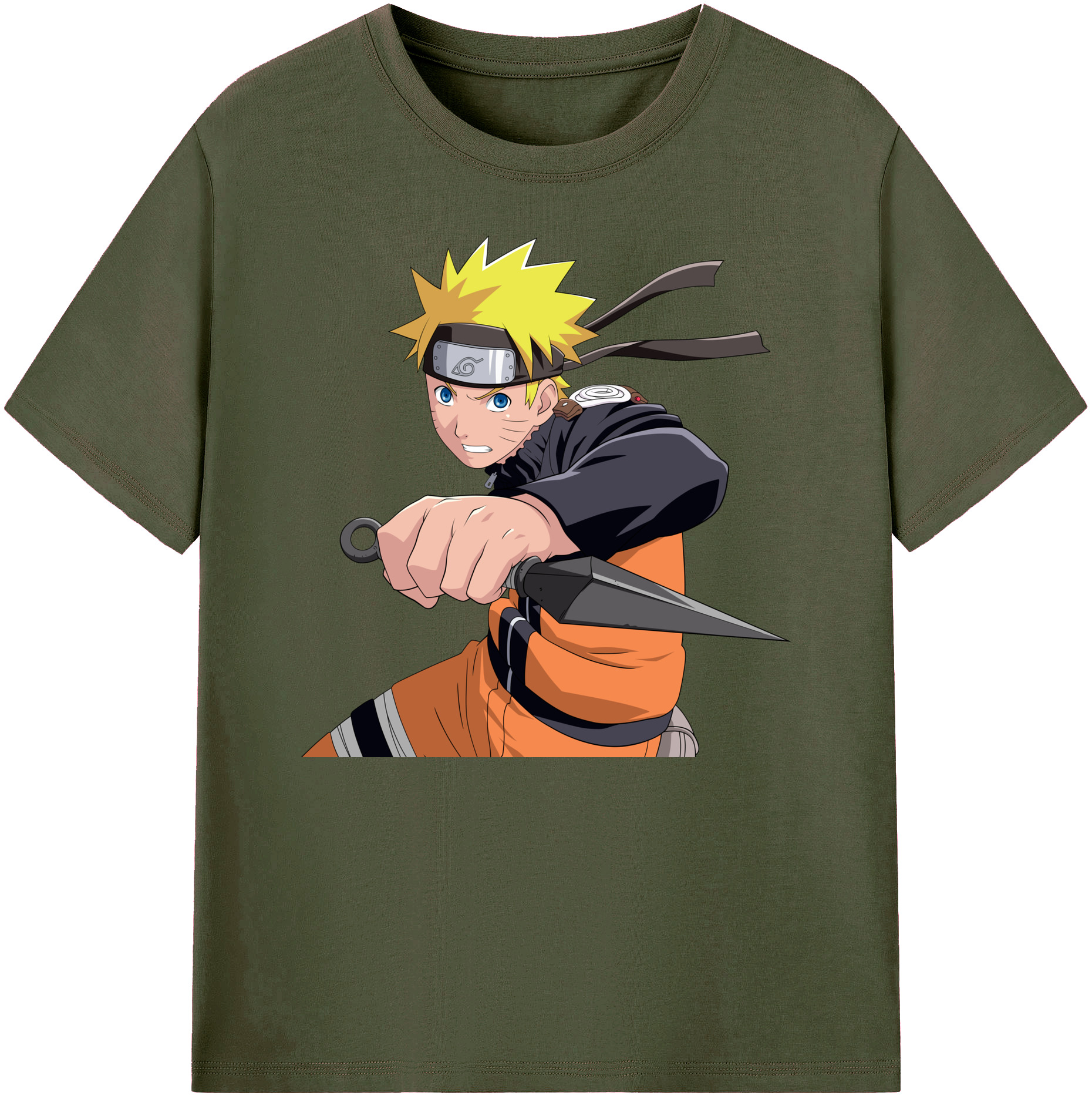 （画像用） NARUTO -ナルト- うずまき ナルト Uzumaki Naruto 綿100％ メンズ半袖Tシャツ｜肌触りやわらか＆通気性
